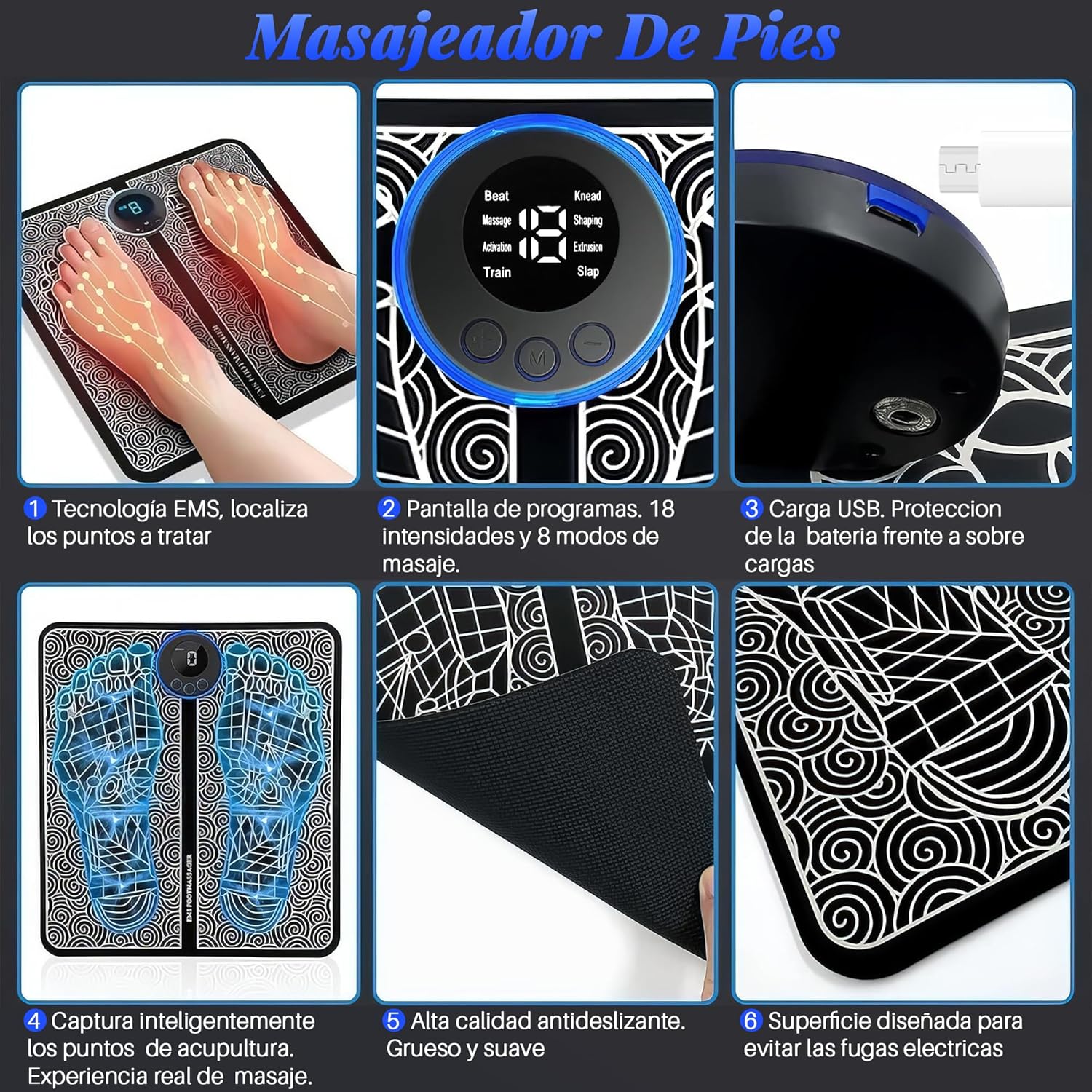 Masajeador EMS de Pies - Estimula y relaja tus pies al instante.